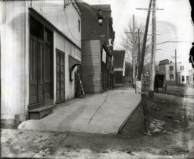 Horizontal, Black and White Photograph of Dieckman Wagon Manufacturing by William G. Swekosky